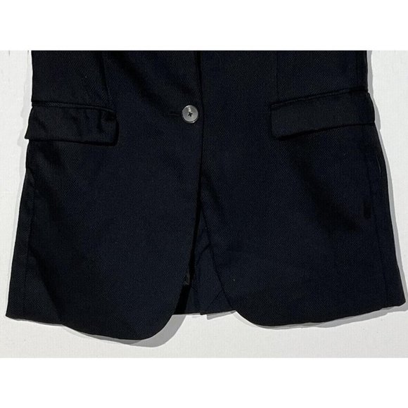 Massimo Dutti Classic Black Wool One-Button Career Blazer Jacket - Picture 10 of 12